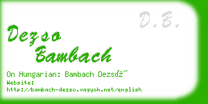 dezso bambach business card